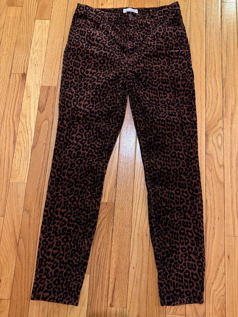 LOFT Leopard Print Skinny Jeans in Brown and Black